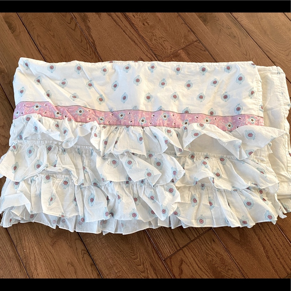 Like New Pottery Barn Crib Skirt with frills